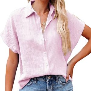 Light Pink Short Sleeve Blouse